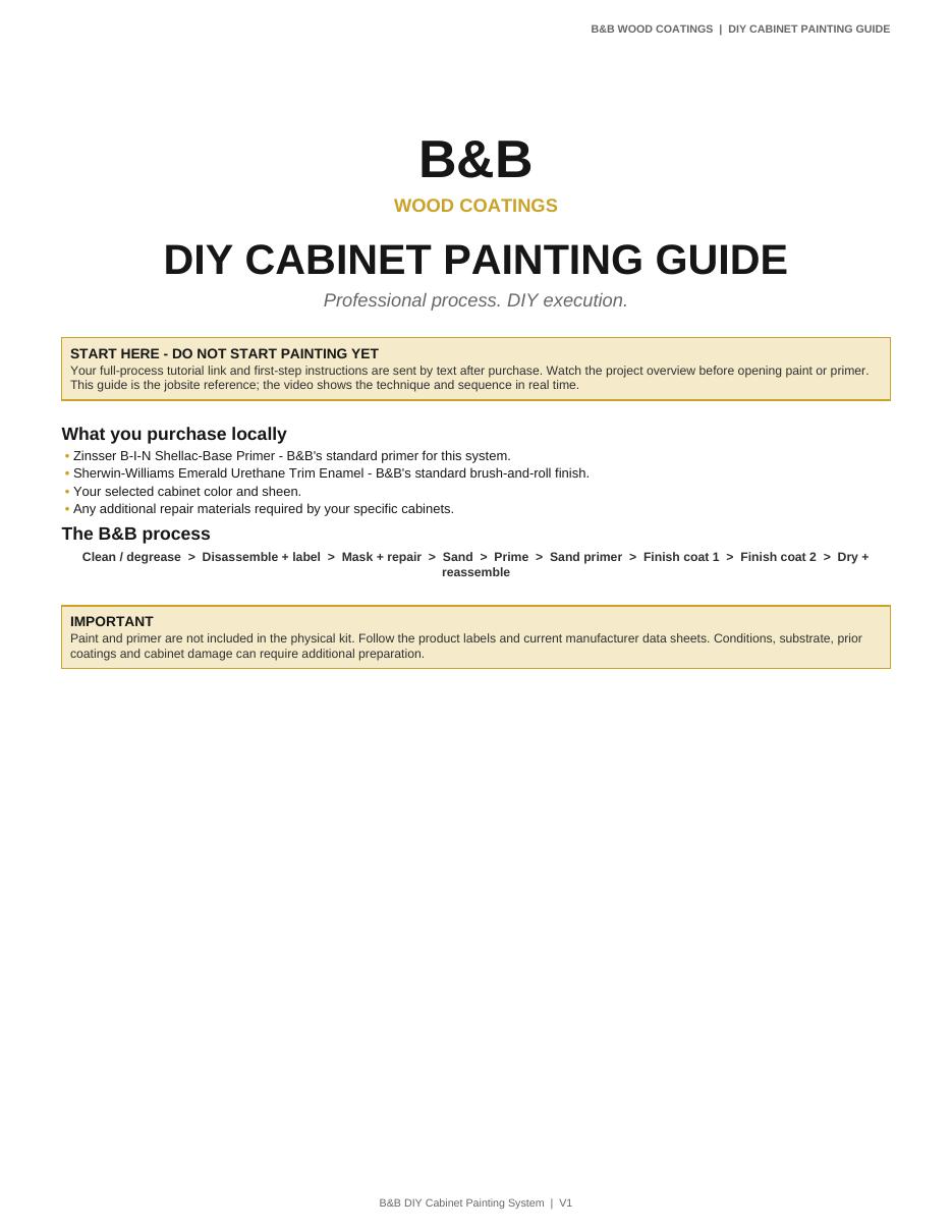 B&B DIY Cabinet Painting Guide cover